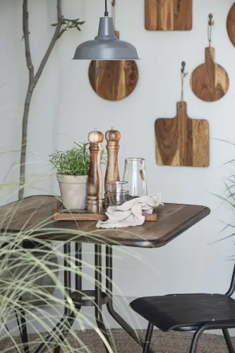 Cafebord fyrkantigt - Trä & Metall - 80 X 80 X 76 CM - www.frokenfraken.se