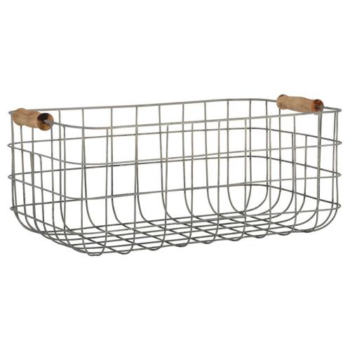 Korg - Metallkorg med trähandtag - 2 storlekar - www.frokenfraken.se
