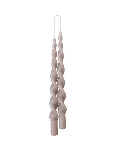 Spiralljus - Twisted candle 2-pack - Rosé - 30 cm - www.frokenfraken.se