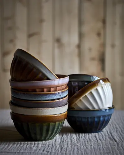 Skål L - Costa - Grå/flerfärgad - Ø16 x 8 cm - www.frokenfraken.se