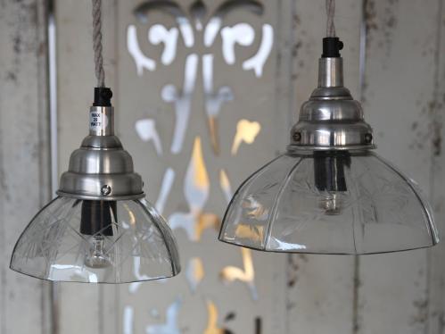 Lampa - Fönsterlampa i Glas med slipningar - Ø13 cm - www.frokenfraken.se