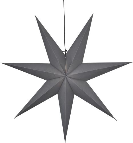 Julstjärna - Grå - inkl svart textilsladd - 70 cm - www.frokenfraken.se
