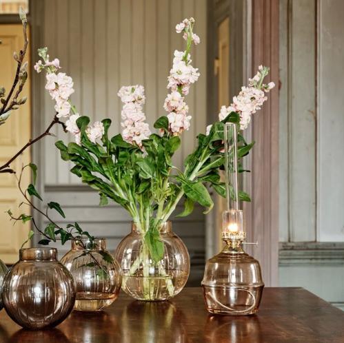 Fotogenlampa - Majken - Stor - Askrosa/Mässing - Ø12 x 35 cm - www.frokenfraken.se