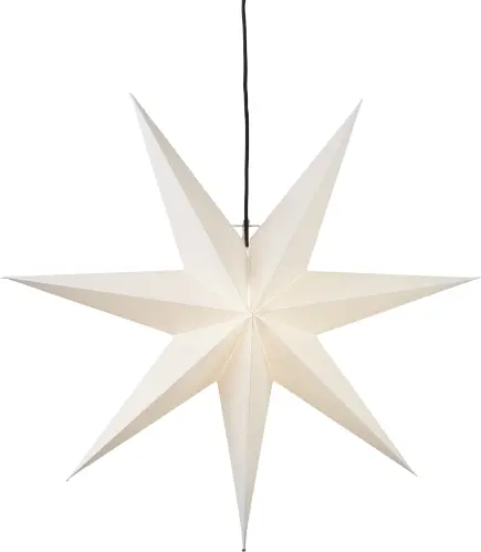Julstjärna - Frozen Vit - inkl svart textilsladd - 70 cm - www.frokenfraken.se
