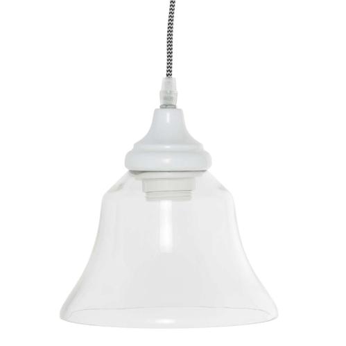 Lampa - Glaslampa med textilsladd - Ø18 x 20 cm - www.frokenfraken.se