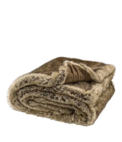 Pläd - HIGHLAND BROWN - Fuskpäls Brunbeige - www.frokenfraken.se