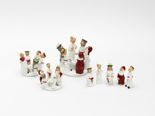Adventsljusstake – Tomtering – Vit - Ø23 x 8,5 cm - www.frokenfraken.se