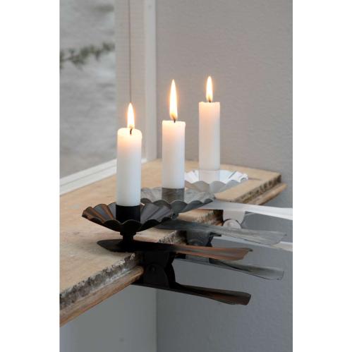 Ljusklämma - Ljusclips XL - för rustikljus - Svart - 16 cm - www.frokenfraken.se