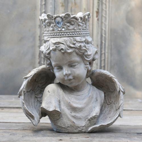 Ängel - Stor ängel med tiara - Vintage Engel - 33 cm - www.frokenfraken.se