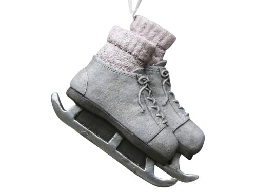 Skridskor - Vintage - Grå med sockor - 9 x 11 cm - www.frokenfraken.se
