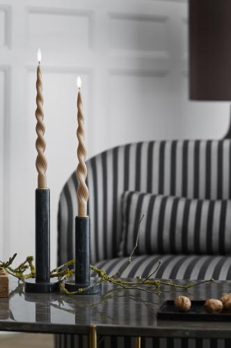 Spiralljus - Twisted candle 2-pack - Alpaca - 30 cm - www.frokenfraken.se