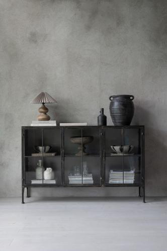 Skåp med glasdörrar - Antik - Järn - 151 x 94 cm - www.frokenfraken.se