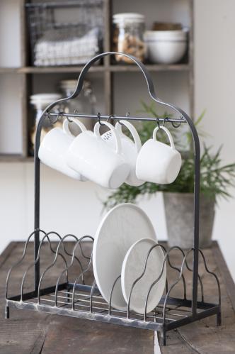 Tallriksställ med krokar för koppar - 54 x 39.5 cm - www.frokenfraken.se