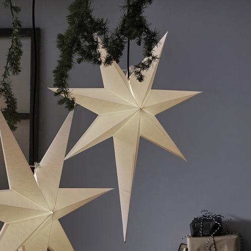 Julstjärna - Frozen Vit - inkl svart textilsladd - 55 x 65 cm - www.frokenfraken.se