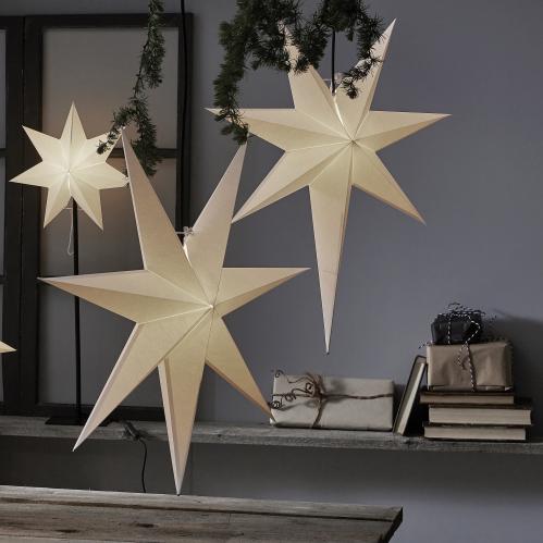 Julstjärna - Frozen Vit - inkl svart textilsladd - 55 x 65 cm - www.frokenfraken.se