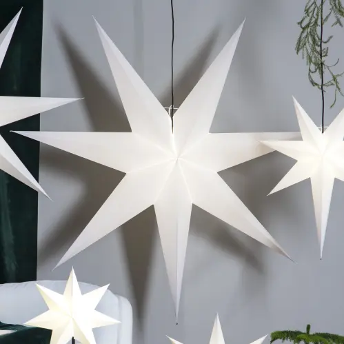 Julstjärna - Frozen Vit - inkl svart textilsladd - 70 cm - www.frokenfraken.se