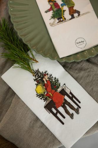 Servett - Barnen i Bullerbyn - Kapitel 4 - 11 x 21 cm - www.frokenfraken.se