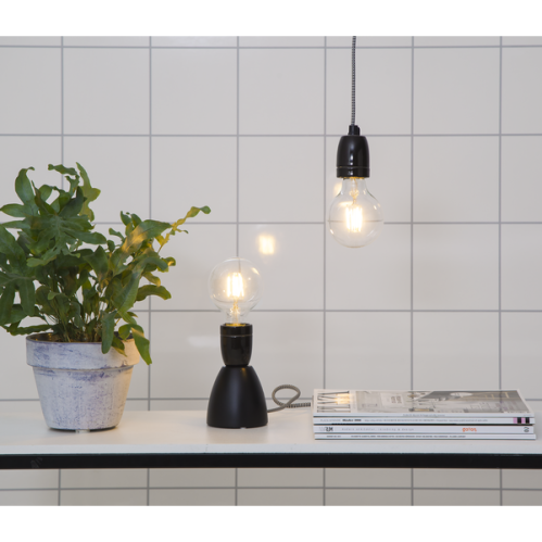 Lampsladd Porslin Svart - Symaskinssladd med strömbrytare - 5m - www.frokenfraken.se