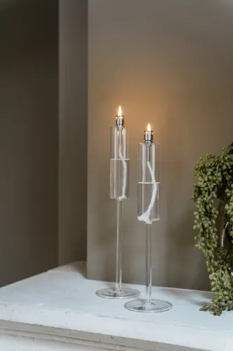 Ljusstake - Oljelampa - Glas - 30 cm - www.frokenfraken.se