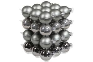 Julkula - Glas - Titan - 6 cm - 36-pack - www.frokenfraken.se
