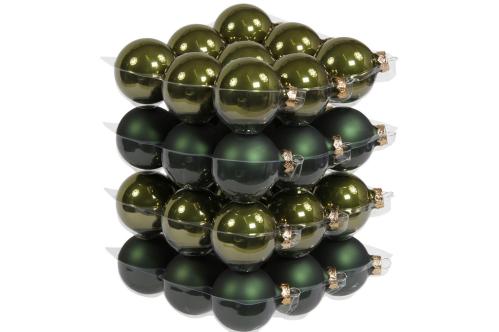 Julkula - Glas - Mörkgrön - 6 cm - 36-pack - www.frokenfraken.se