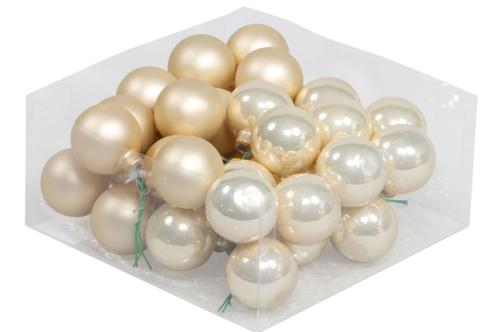 Julkula på ståltråd - Glas - Vanilj - 4 cm - 36-pack - www.frokenfraken.se