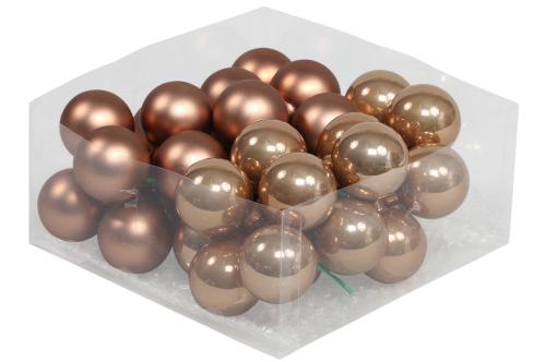 Julkula på ståltråd - Glas - Cognac - 4 cm - 36-pack - www.frokenfraken.se
