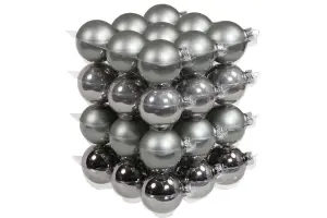 Julkula - Glas - Titan - 6 cm - 36-pack - www.frokenfraken.se