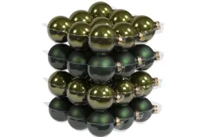 Julkula - Glas - Mörkgrön - 6 cm - 36-pack - www.frokenfraken.se