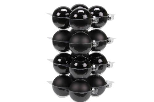 Julkula - Glas - Svart - 8 cm - 16-pack - www.frokenfraken.se