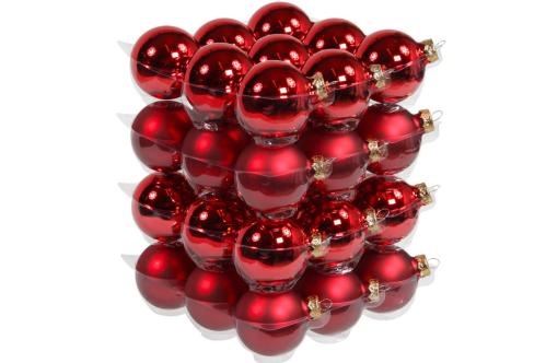 Julkula - Glas - Röd - 6 cm - 36-pack - www.frokenfraken.se