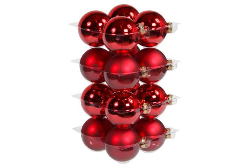 Julkula - Glas - Röd - 8 cm - 16-pack - www.frokenfraken.se