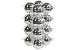 Julkula - Glas - Silver - 8 cm - 16-pack - www.frokenfraken.se