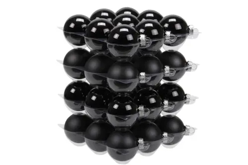 Julkula - Glas - Svart - 6 cm - 36-pack - www.frokenfraken.se