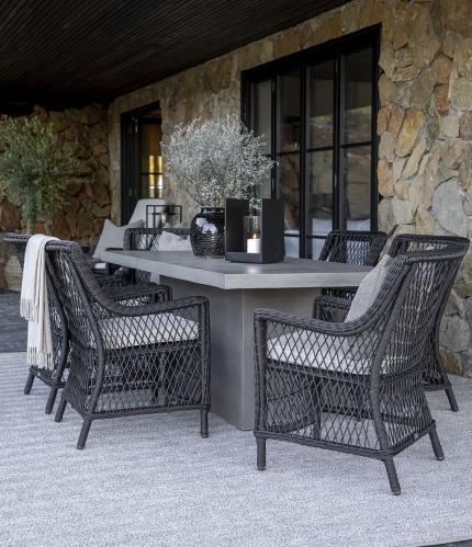 Matstol utomhus - Korgstol Artwood Marbella- Svart - Inkl dyna - www.frokenfraken.se