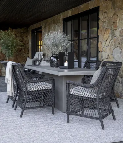 Matstol utomhus - Korgstol Artwood Marbella- Svart - Inkl dyna - www.frokenfraken.se