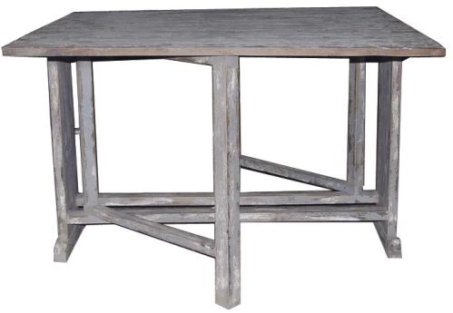 Matbord - Slagbord - Antique Grå/Vit - 120 x 120 cm - www.frokenfraken.se