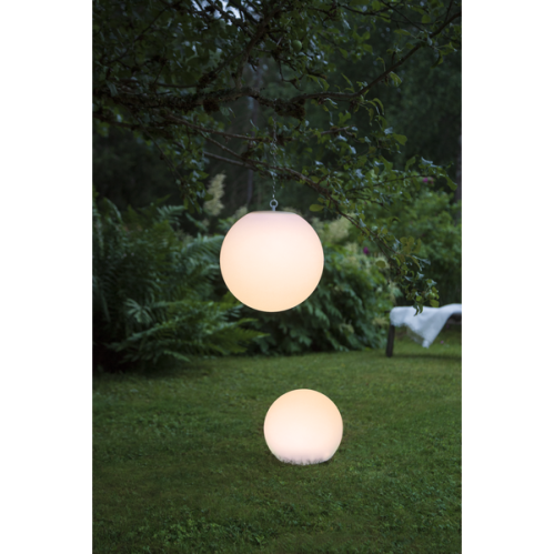 Solcellsdekoration - Vit stor boll/klot - 25 cm - www.frokenfraken.se
