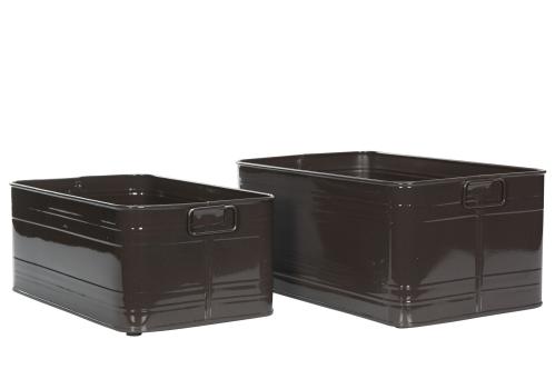Kruka Kvadrat Emalj Choco - 2 storlekar - www.frokenfraken.se
