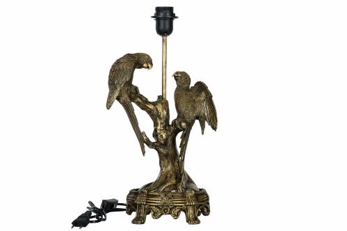 Lampfot - Fåglar Guld/Brun - 22 x 45 cm - www.frokenfraken.se