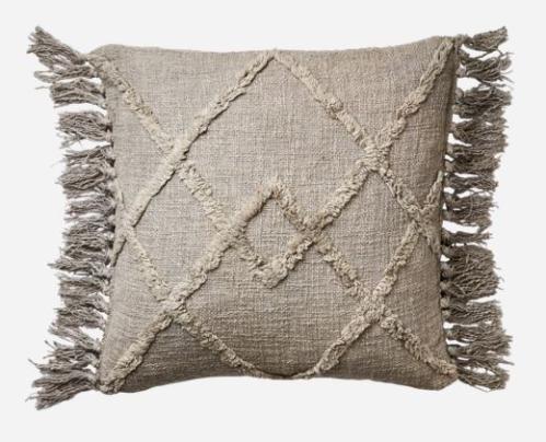 Kuddfodral med fransar - Natur- 50 x 50 cm - www.frokenfraken.se