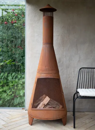 Eldstad - Terrassvärmare - Rost - 175 x 60 cm - www.frokenfraken.se