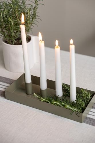 Bordsljusstake - SUND - 4 ljus magnet - Grön - 30 cm - www.frokenfraken.se