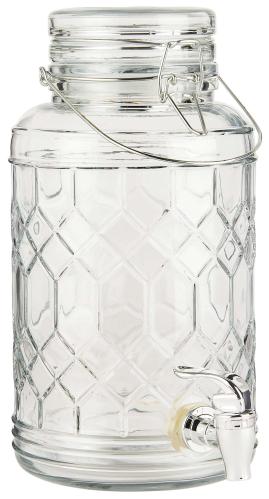 Saftdispenser med mönster i glasset 3,5 ltr - 21 X 15 X 30 CM - www.frokenfraken.se