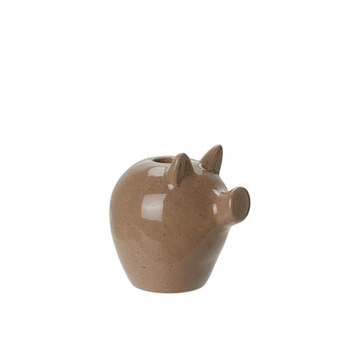 Ljusstake - Gris - Brun - 9 x 8 x 9 cm - www.frokenfraken.se