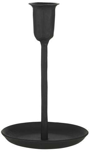 Ljusstake med skålfot - Svart - Ø10 x 16,5 cm - www.frokenfraken.se