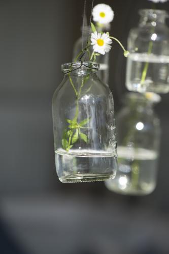 Glasflaska - Vas i tråd eller Ljusstake - 8 cm - www.frokenfraken.se