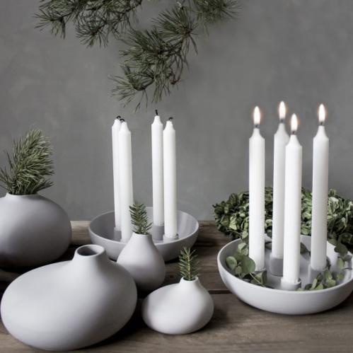Ljusstake - Adventsljusstake Granholmen Grå - Ø21 cm - www.frokenfraken.se