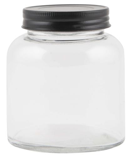 Glasburk Sevilla med svart lock, 350 ml - Ø7,5 X 9 CM - www.frokenfraken.se