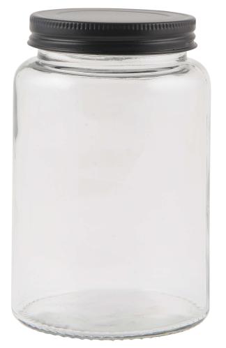 Glasburk Sevilla med svart lock, 550 ml - Ø8,5 X 13 CM - www.frokenfraken.se